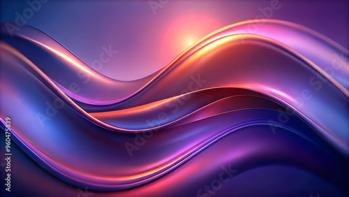 Smooth Curved Waves in a Vibrant Abstract Color Palette