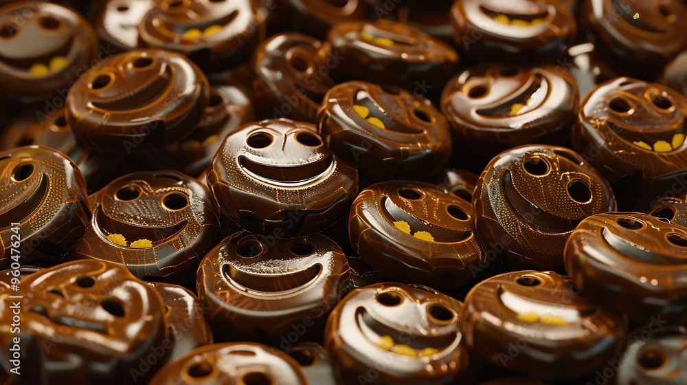 Emoji in a simple vivid brown digital setting that symbolizes Emoji in a simple vivid brown digital setting that symbolizes