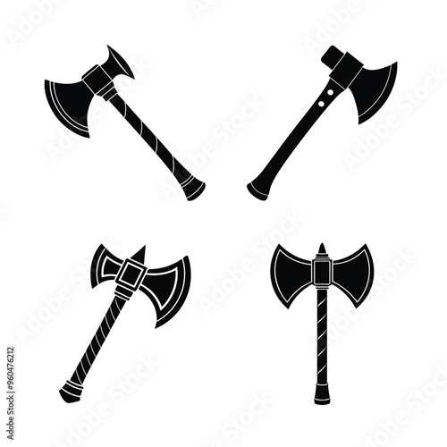 set of axe vector illustration 