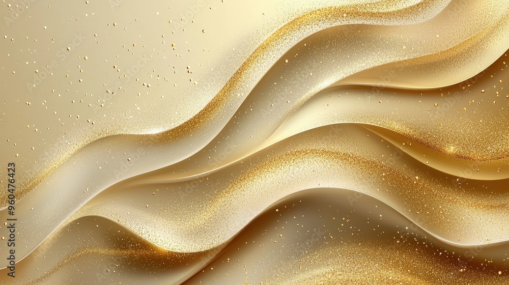 Soft golden waves gently flow across the surface, interspersed with delicate shimmers and sparkling accents that evoke a sense of luxury and elegance Soft golden waves gently flow across the surface, interspersed with delicate shimmers and sparkling accents that evoke a sense of luxury and elegance