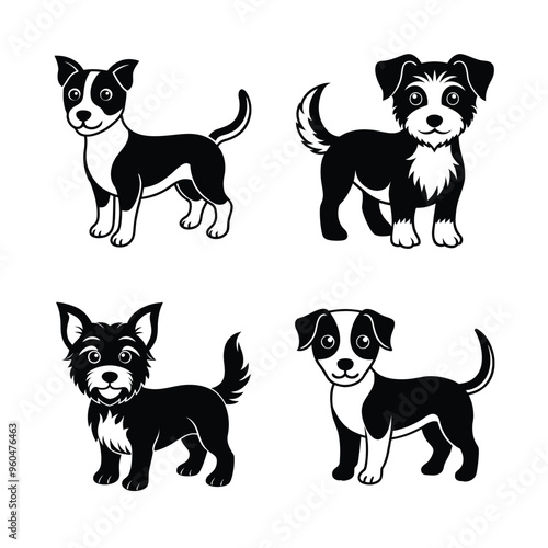  a cut dog  vector illustrtion