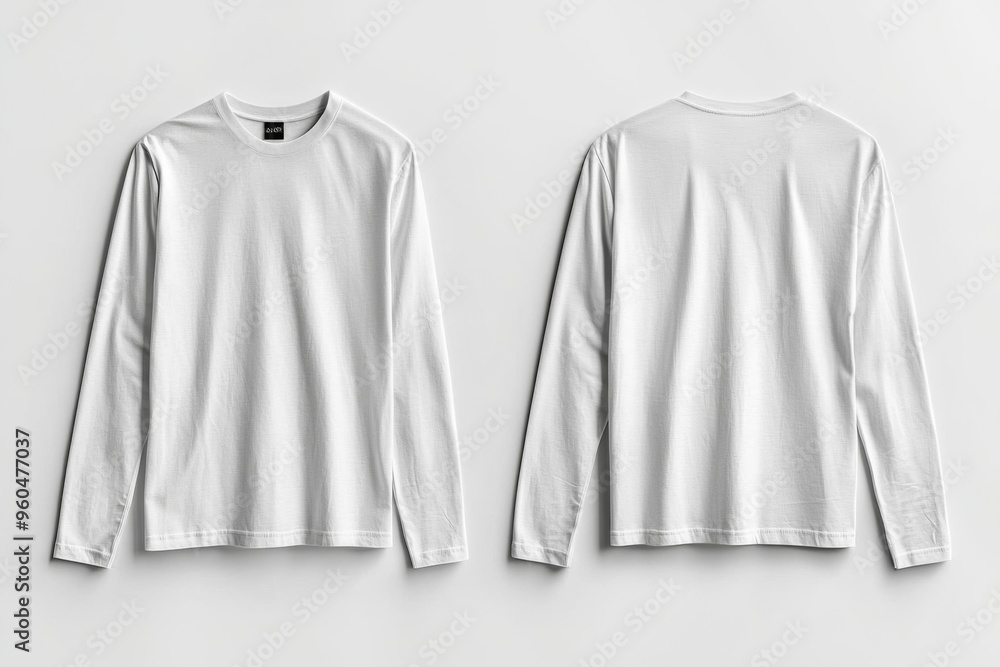 White Long Sleeve Tshirt Mockup Isolated created with Generative AI White Long Sleeve Tshirt Mockup Isolated created with Generative AI