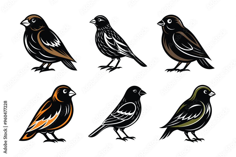 set of birds isolated vector illustration set of birds isolated vector illustration