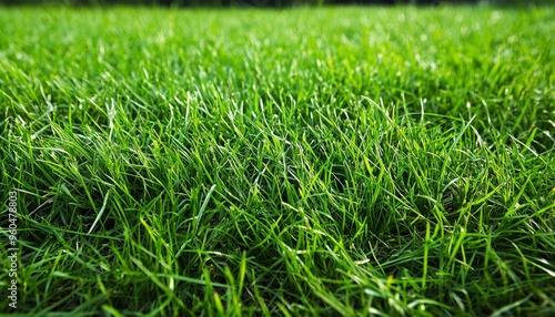 Close-up View of Lush Green Grass Blades