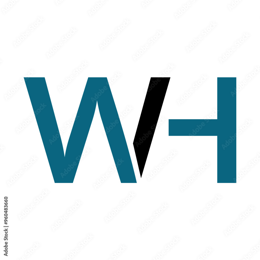 WH logo design. Vector image WH logo design. Vector image