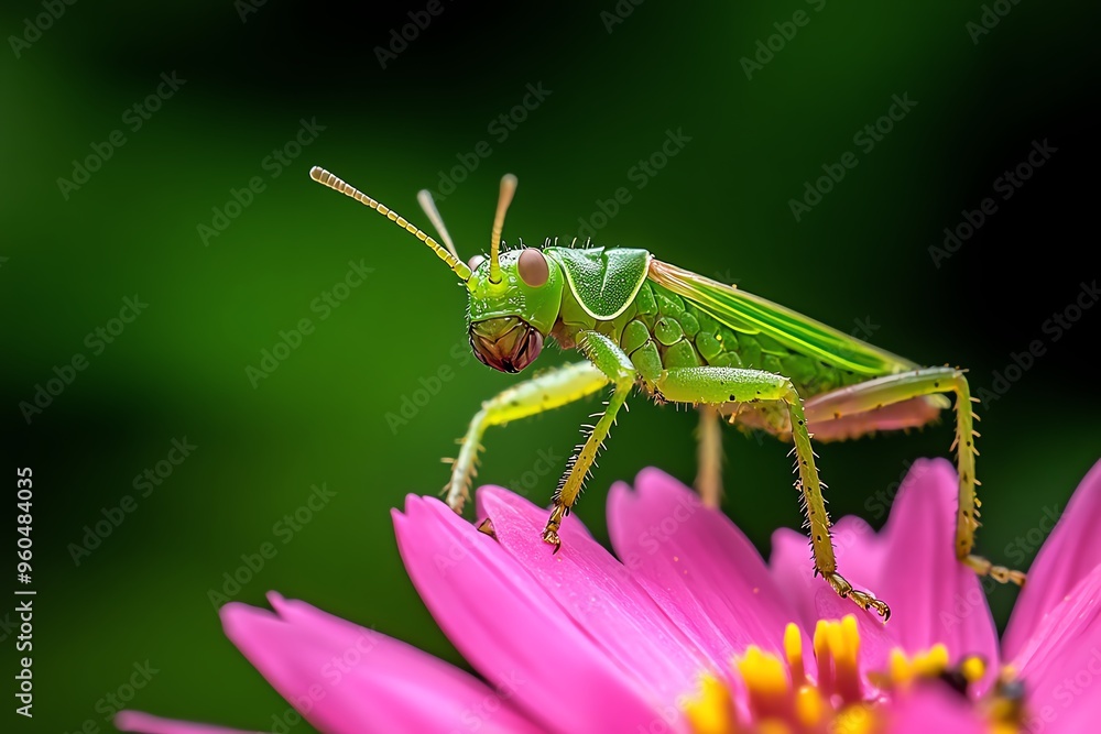 Fototapeta premium Flowers and aphids, tiny pests, natural predators bring a lesson in the balance of ecosystems