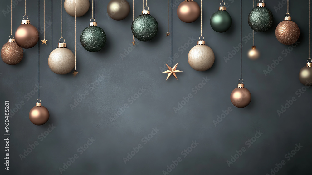 slate grey Christmas background, space for copy text slate grey Christmas background, space for copy text