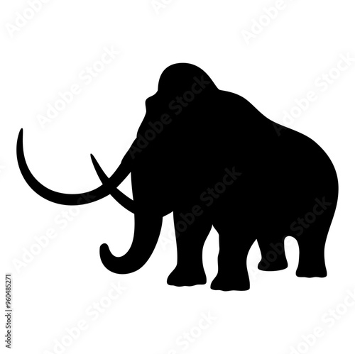 Mammoth silhouette animal .Vector image