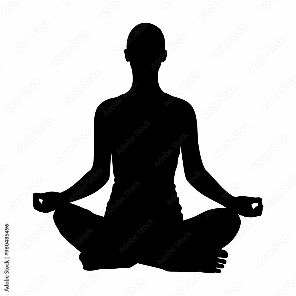 Yoga meditation silhouette. Design image Yoga meditation silhouette. Design image