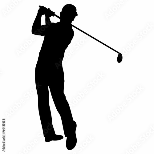 Golf player silhouette. Design image