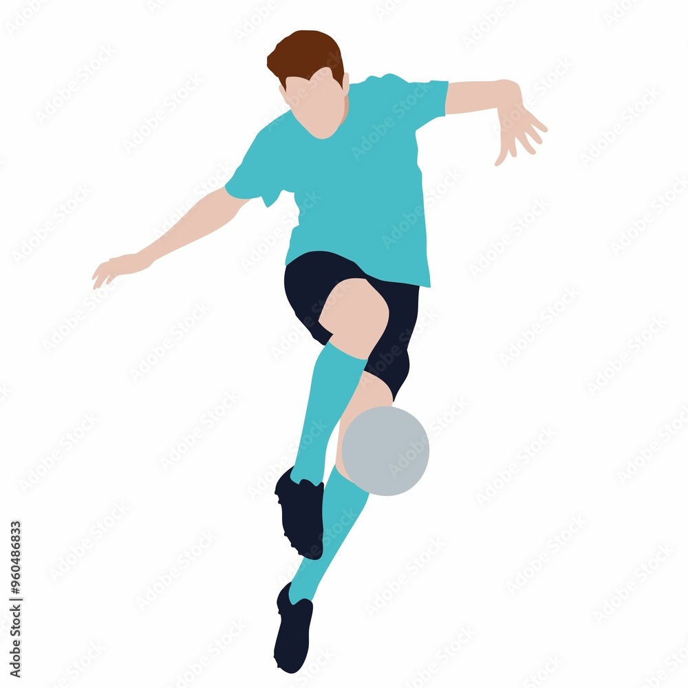 Soccer player illustration. Flat image Soccer player illustration. Flat image