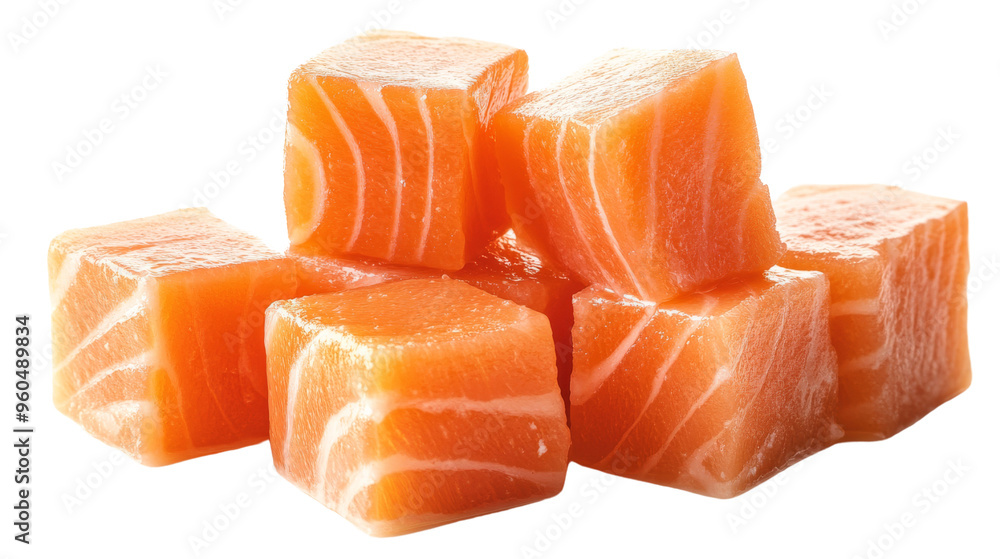 Fresh Salmon Cubes. Fresh Salmon Cubes.