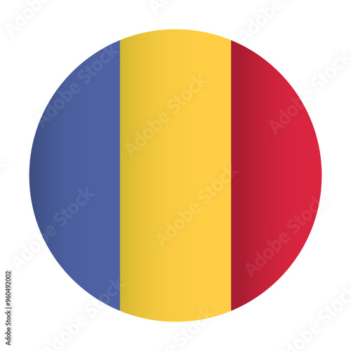 Free Download Romania national flag badge. Coutry identity circle - GFXLoad