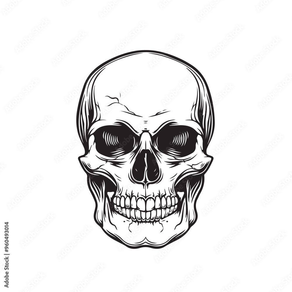 Fototapeta premium Skull Vector Art Illustrations Vector Image isolated on white background.