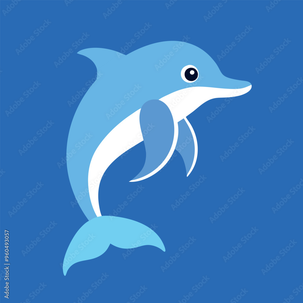 Fototapeta premium Bottlenose dolphin vector art illustration. 