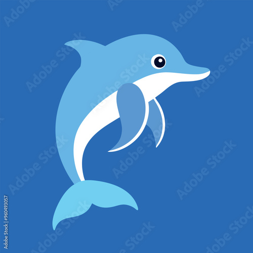 Bottlenose dolphin vector art illustration.
