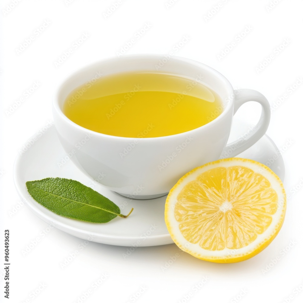 Cup of Green Tea with a Lemon Wedge on the Side: Rich in antioxidants, brain-stimulating beverage Cup of Green Tea with a Lemon Wedge on the Side: Rich in antioxidants, brain-stimulating beverage