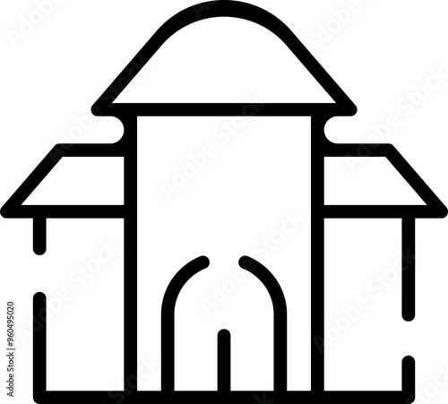 Rounded Stroke Haunted House Icon