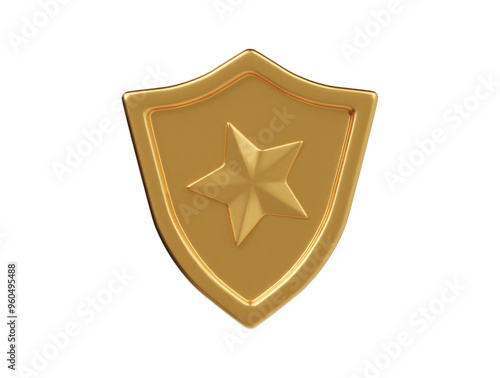 Gaming shield icon 3d render illustration