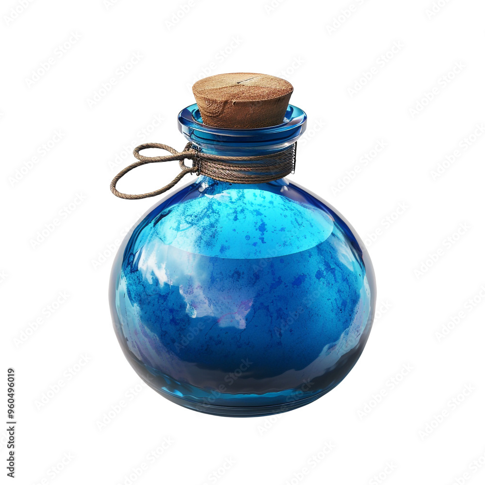 Blue Potion Bottle with Cork Blue Potion Bottle with Cork