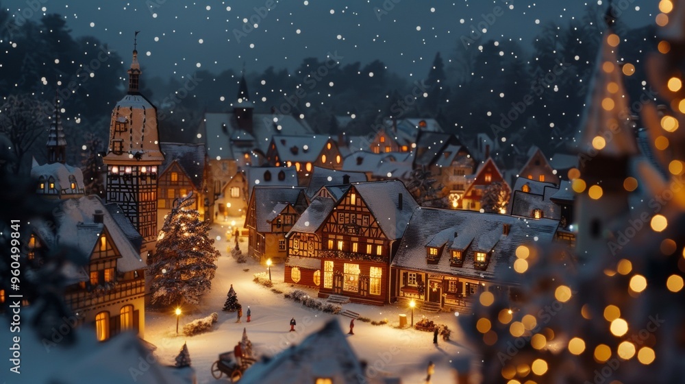 Fototapeta premium small christmas decoration houses