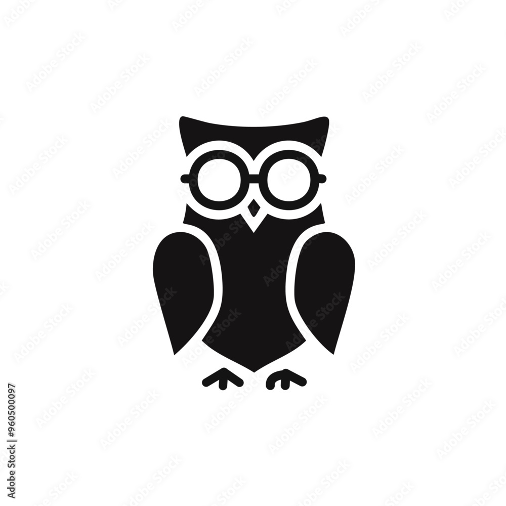 Fototapeta premium owl with glases