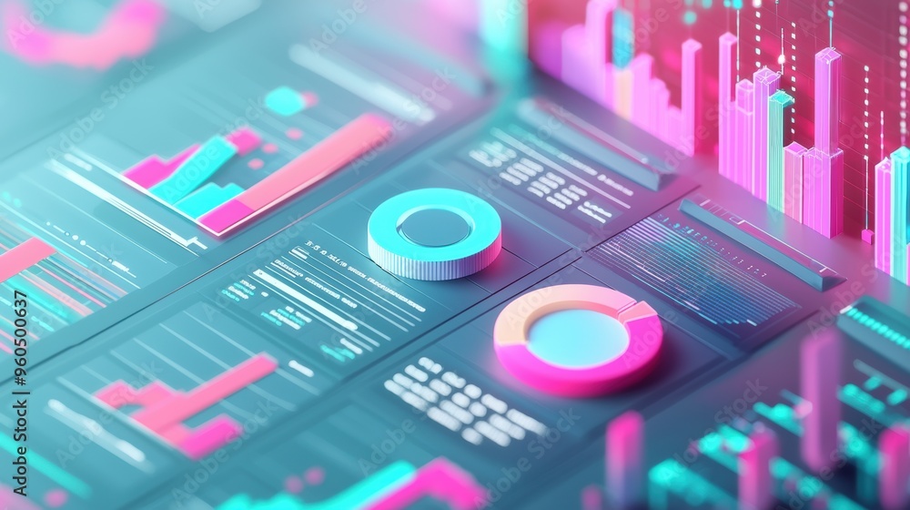 Futuristic Digital Analytics Interface with Vibrant Data Visualization Futuristic Digital Analytics Interface with Vibrant Data Visualization
