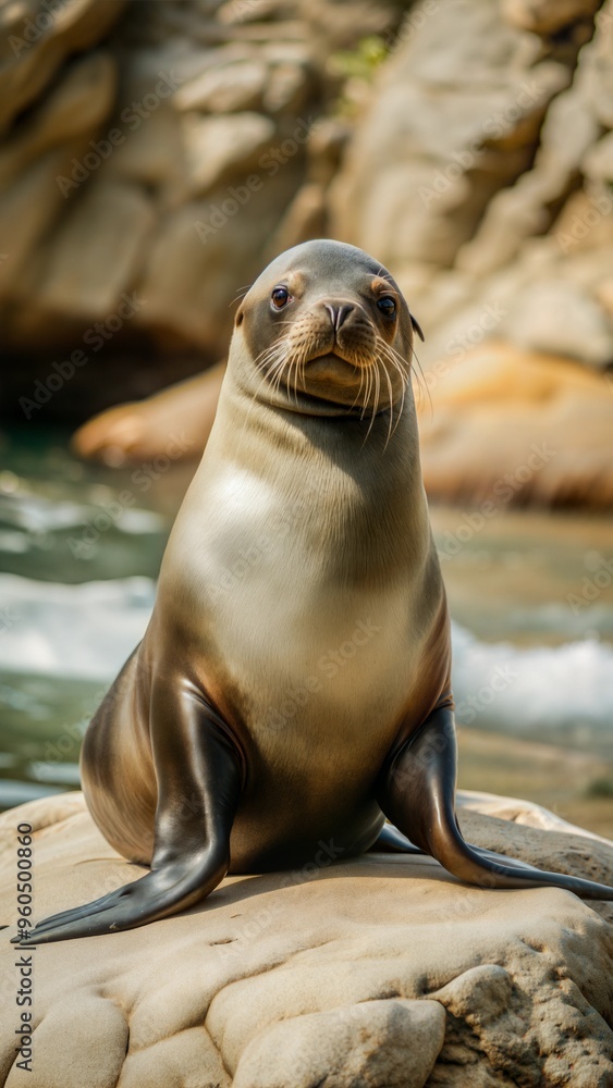 Fototapeta premium a seal with beautiful natural background