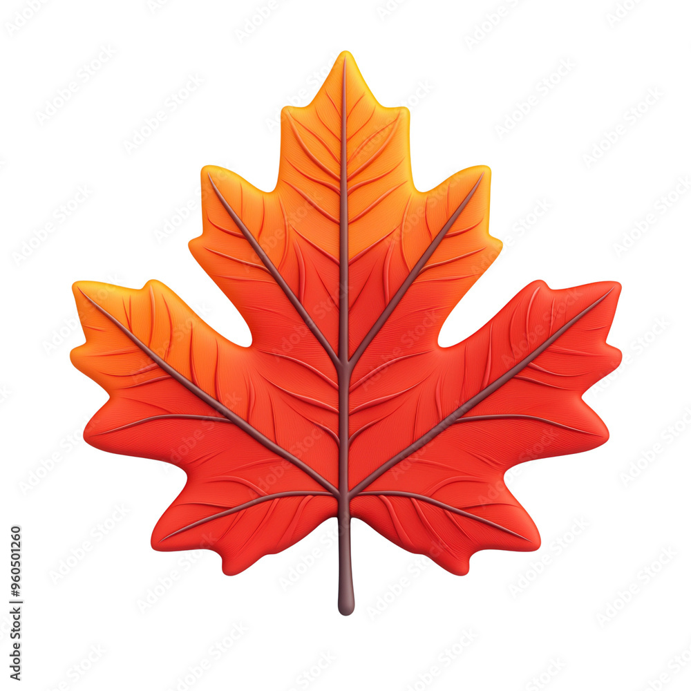 Obraz premium Vibrant red maple leaf with intricate veins, perfect for autumn-themed designs and nature-inspired projects.