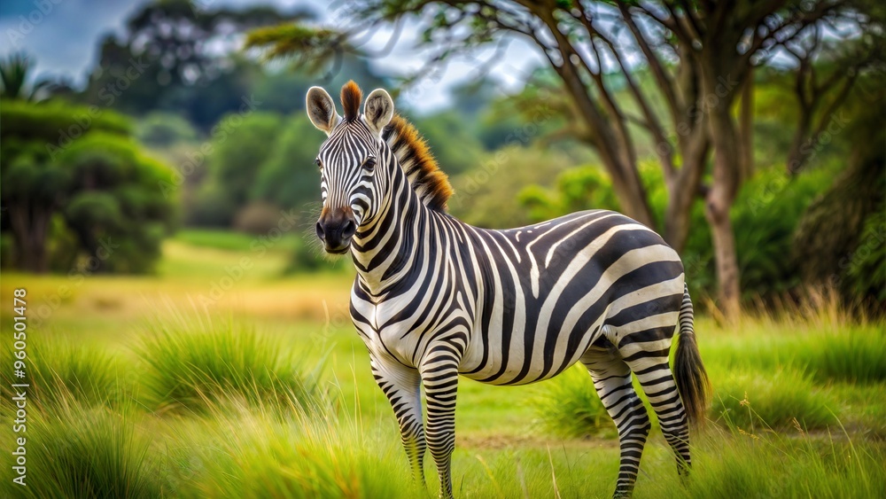 a zebra with beautiful natural background