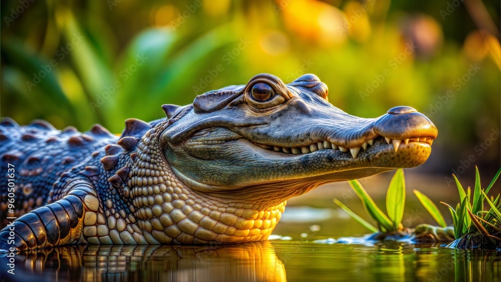 Obraz premium a caiman with beautiful natural background