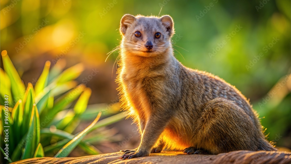Fototapeta premium a mongoose with beautiful natural background