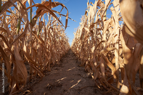 Foto Drought corn field in summer