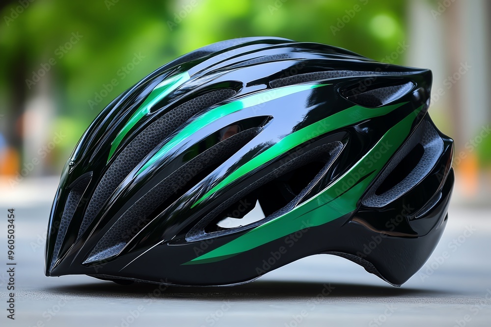Fototapeta premium Bike helmets, safety first, stylish protection are essential for every cyclist, from beginners to pros
