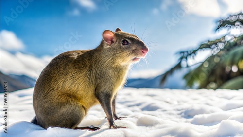 an agouti with beautiful natural background