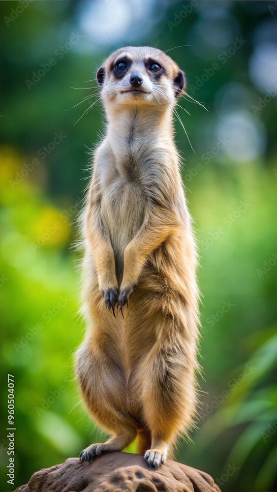 a meerkat with beautiful natural background a meerkat with beautiful natural background