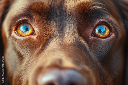 Wallpaper Mural close-up of a chocolate retriever dogs loving eyes gazing at the camera, capturing the loyalty and friendship bond Torontodigital.ca