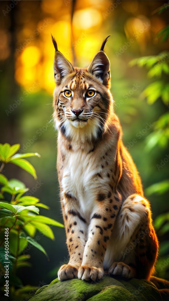 Fototapeta premium a lynx with beautiful natural background