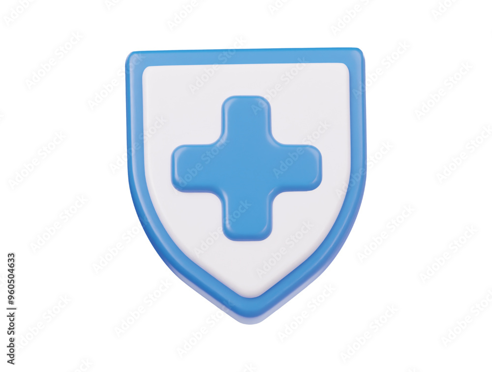 Medical shield icon 3d render illustration Medical shield icon 3d render illustration