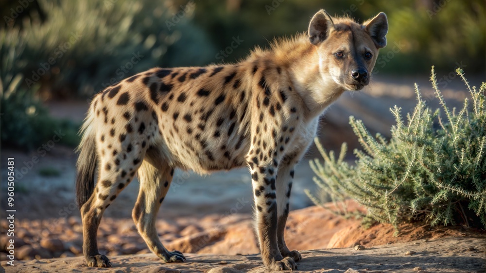 a hyena with beautiful natural background a hyena with beautiful natural background
