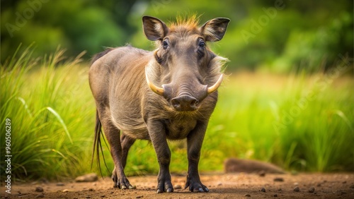 a warthog with beautiful natural background