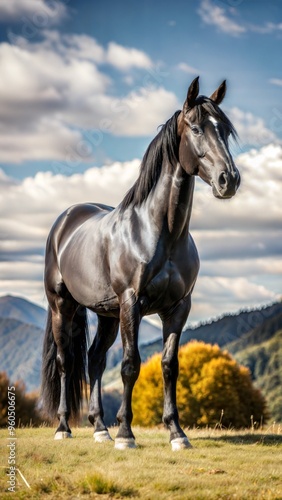 a horse with beautiful natural background photo