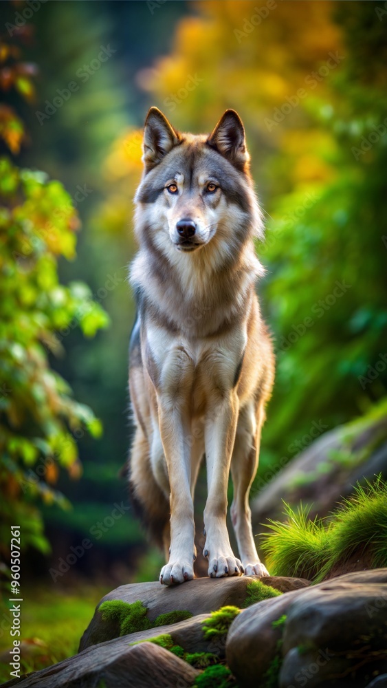Obraz premium a wolf with beautiful natural background