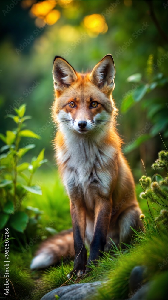 Fototapeta premium a fox with beautiful natural background