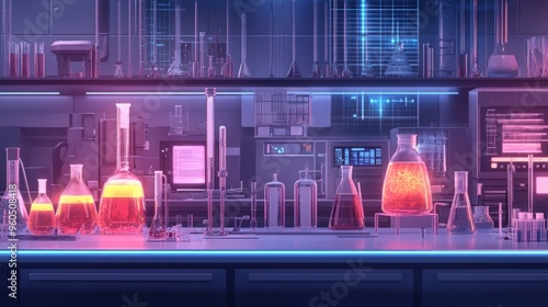 banner showcasing cutting-edge equipment and technology in a modern chemical laboratory, highlighting scientific research and innovation