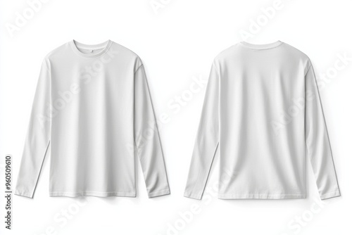 White Long Sleeve Tshirt Mockup Isolated created with Generative AI