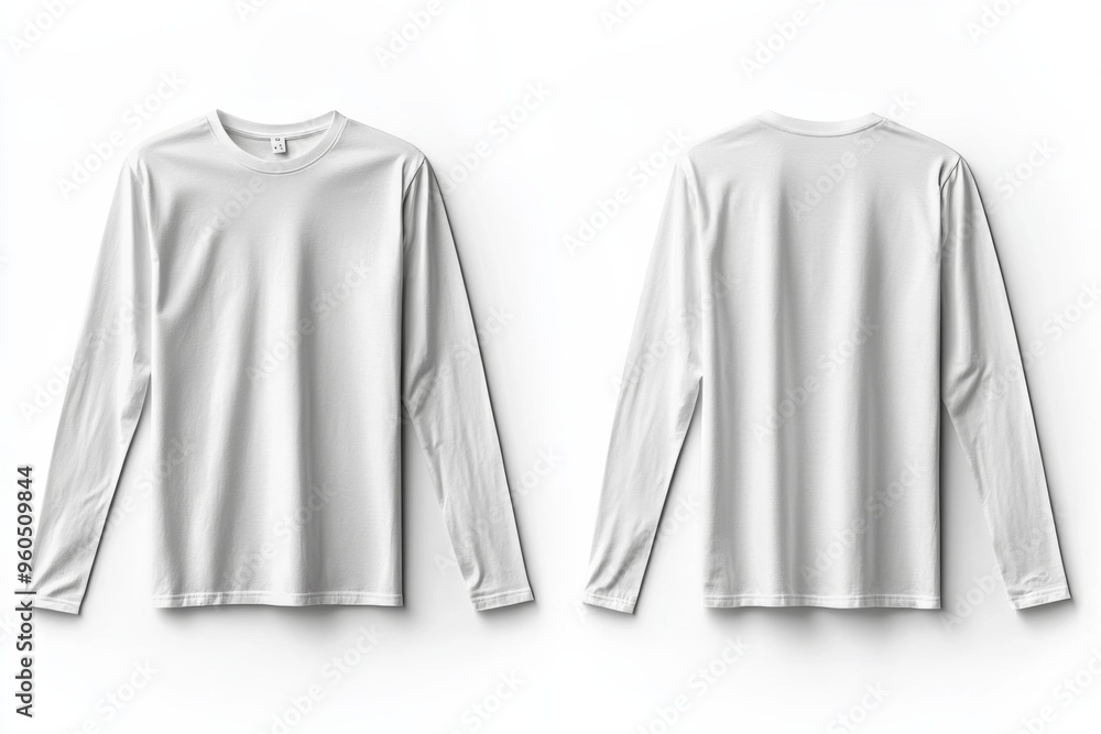 White Long Sleeve Tshirt Mockup Isolated created with Generative AI White Long Sleeve Tshirt Mockup Isolated created with Generative AI
