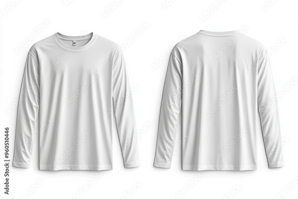 White Long Sleeve Tshirt Mockup Isolated created with Generative AI White Long Sleeve Tshirt Mockup Isolated created with Generative AI