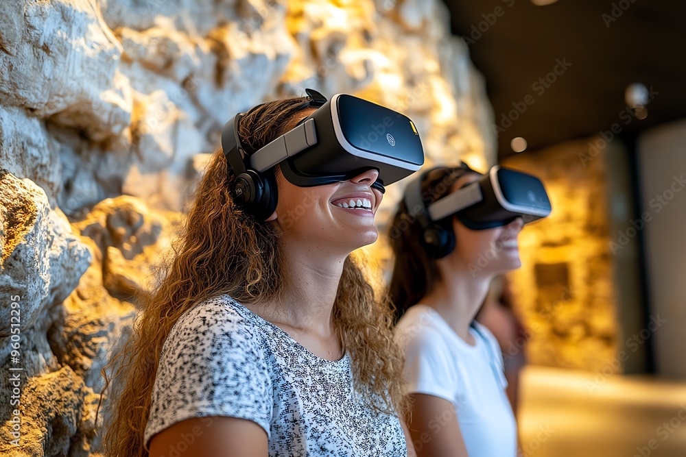 History museum virtual tour with 3D models and interactive elements, captured in a photo where visitors use VR headsets to explore 3D models of historical sites and artifacts, experiencing history History museum virtual tour with 3D models and interactive elements, captured in a photo where visitors use VR headsets to explore 3D models of historical sites and artifacts, experiencing history