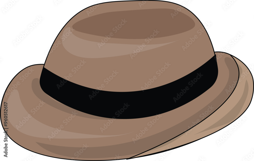 Classic brown fedora hat with black ribbon, offering a timeless and stylish accessory for various occasions Classic brown fedora hat with black ribbon, offering a timeless and stylish accessory for various occasions